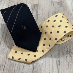 Christian Dior All Silk Vintage Cream Tie  lot set